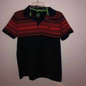 Blue Hugo Boss Polo Shirt With Red Stripes
